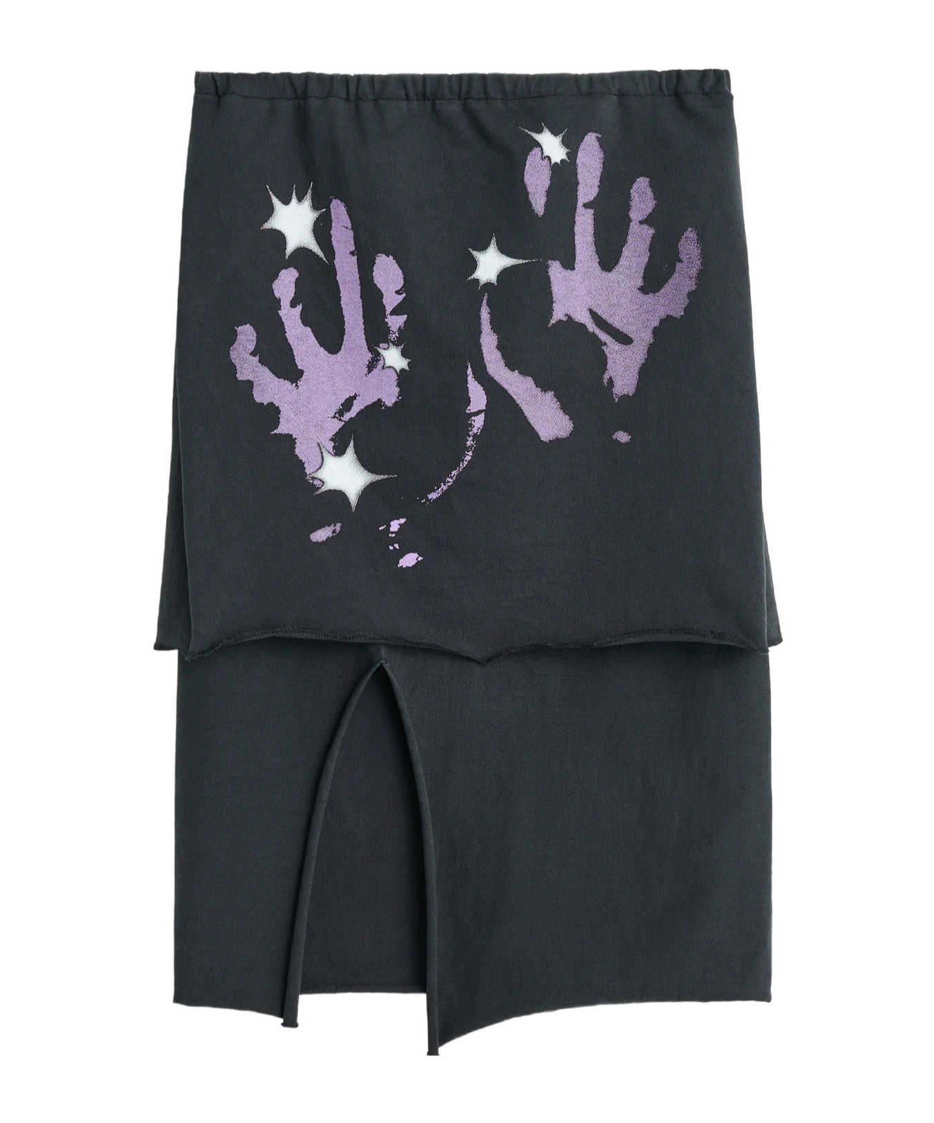 Shop Our Legacy Layered Hand-print Cotton Skirt In Black
