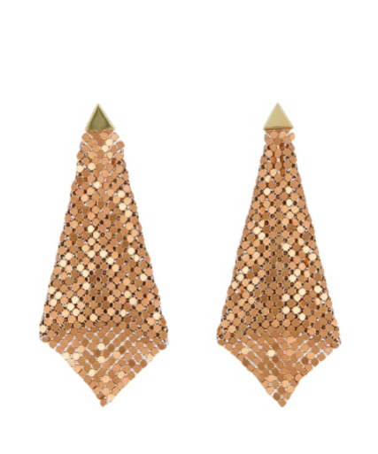 Rabanne Chainmail Drop Earrings In Yellow