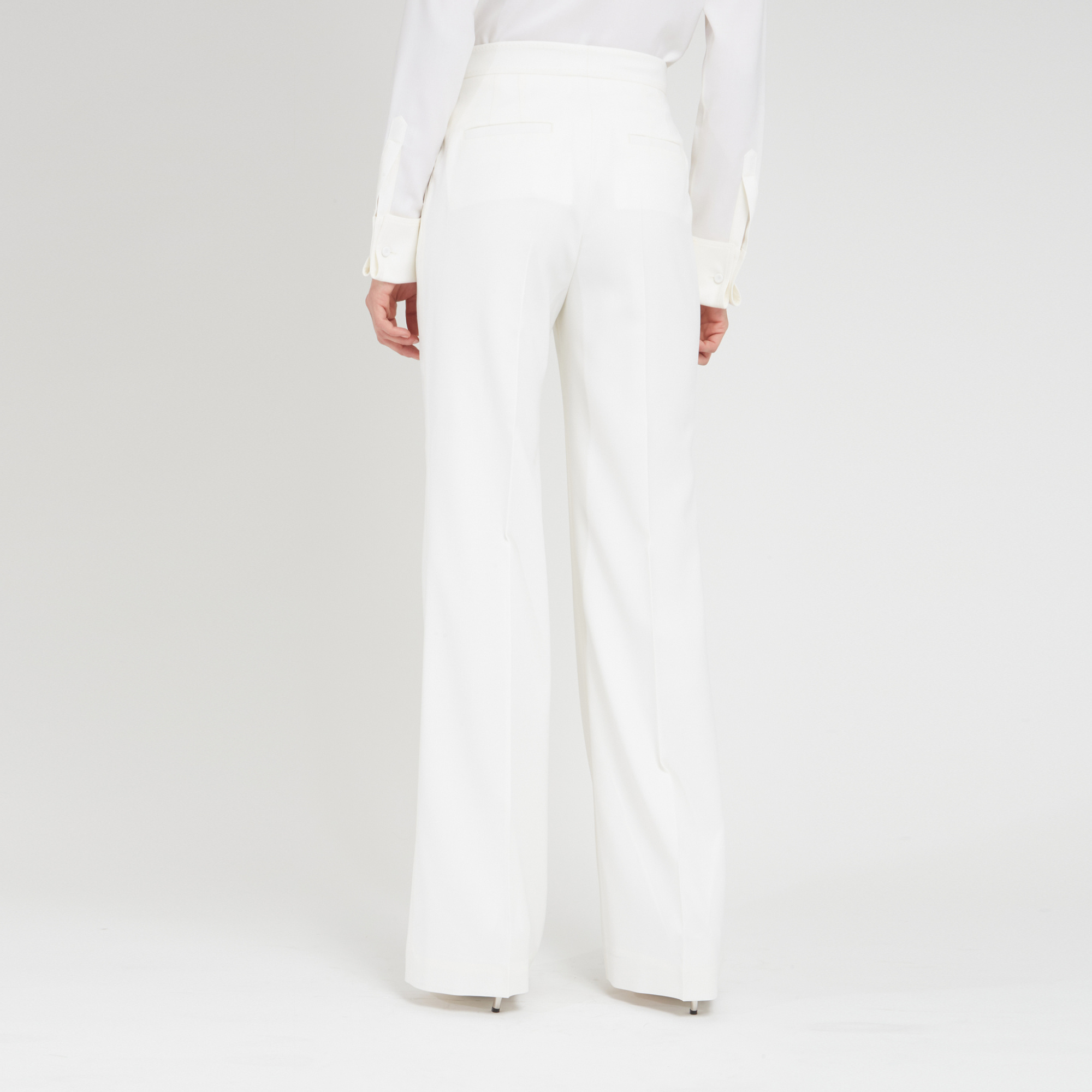 Shop Gabriela Hearst Front Pleated Casual Pants In White