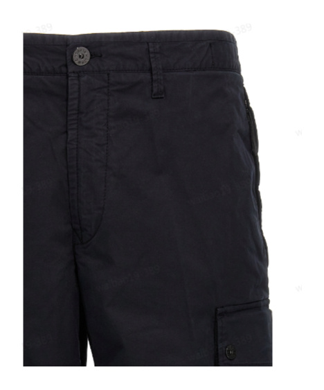 STONE ISLAND STONE ISLAND COMPASS-BADGE KNEE-LENGTH CARGO SHORTS 