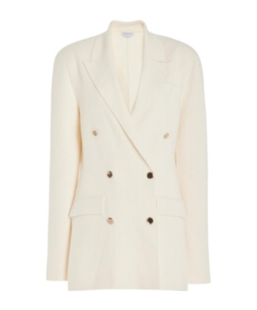 Shop Gabriela Hearst Long-sleeved Casual Jacket In White