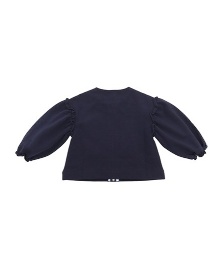 Il Gufo Ruffle-detail Jersey Jacket In Black