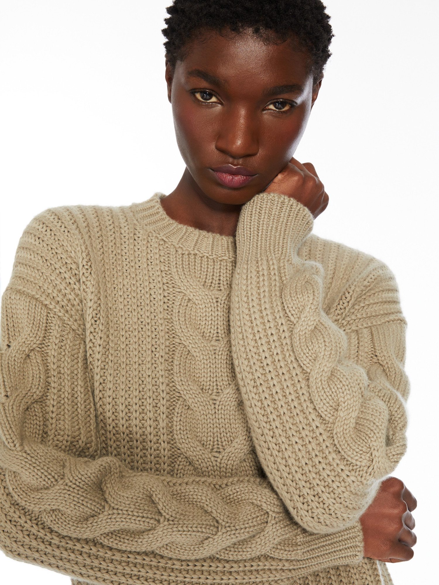 Max Mara Pullover Acciaio In Nude
