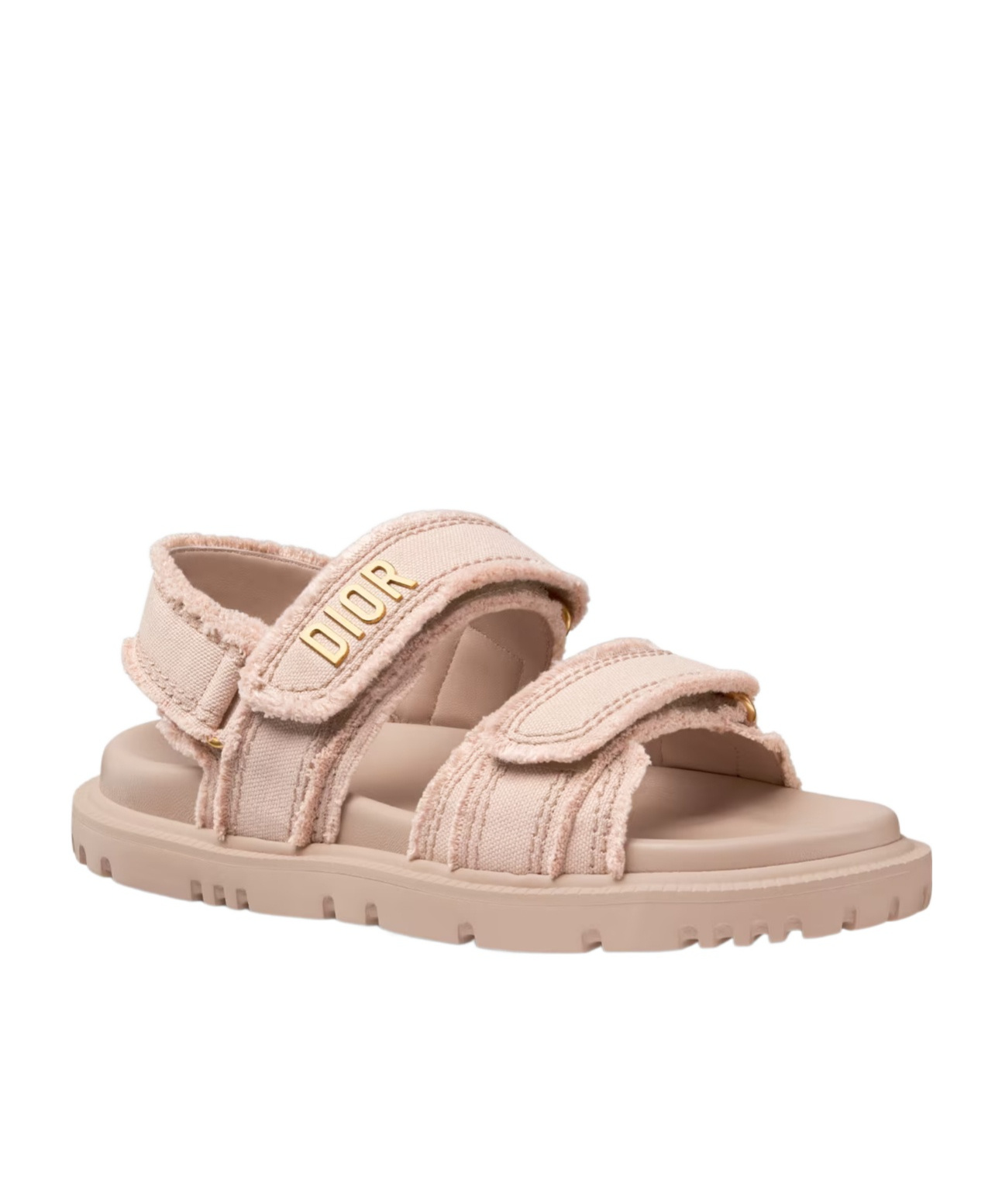 Dior Act Open Toe Flat Sandals In Nude