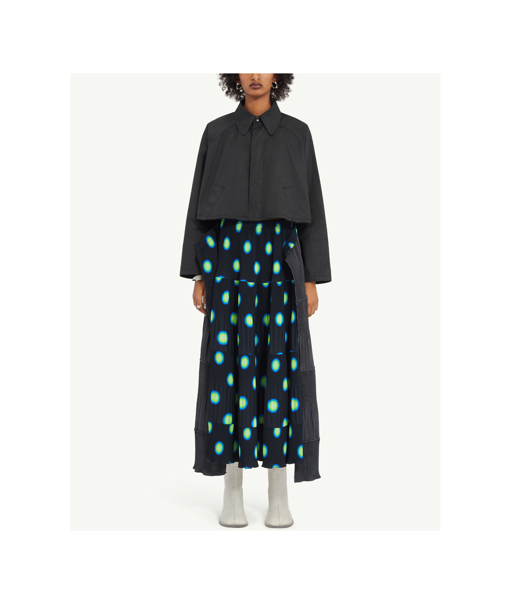 Mm6 Maison Margiela Single-stitch Logo Cropped Jacket In Black