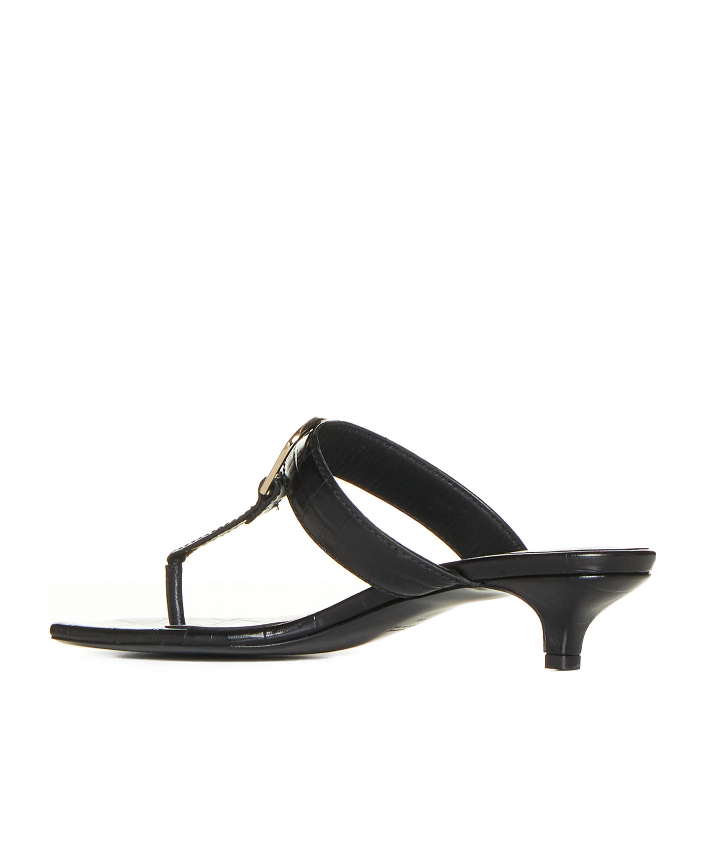 Totême Toteme Women Belted Croco Flip-flop Heels In Black