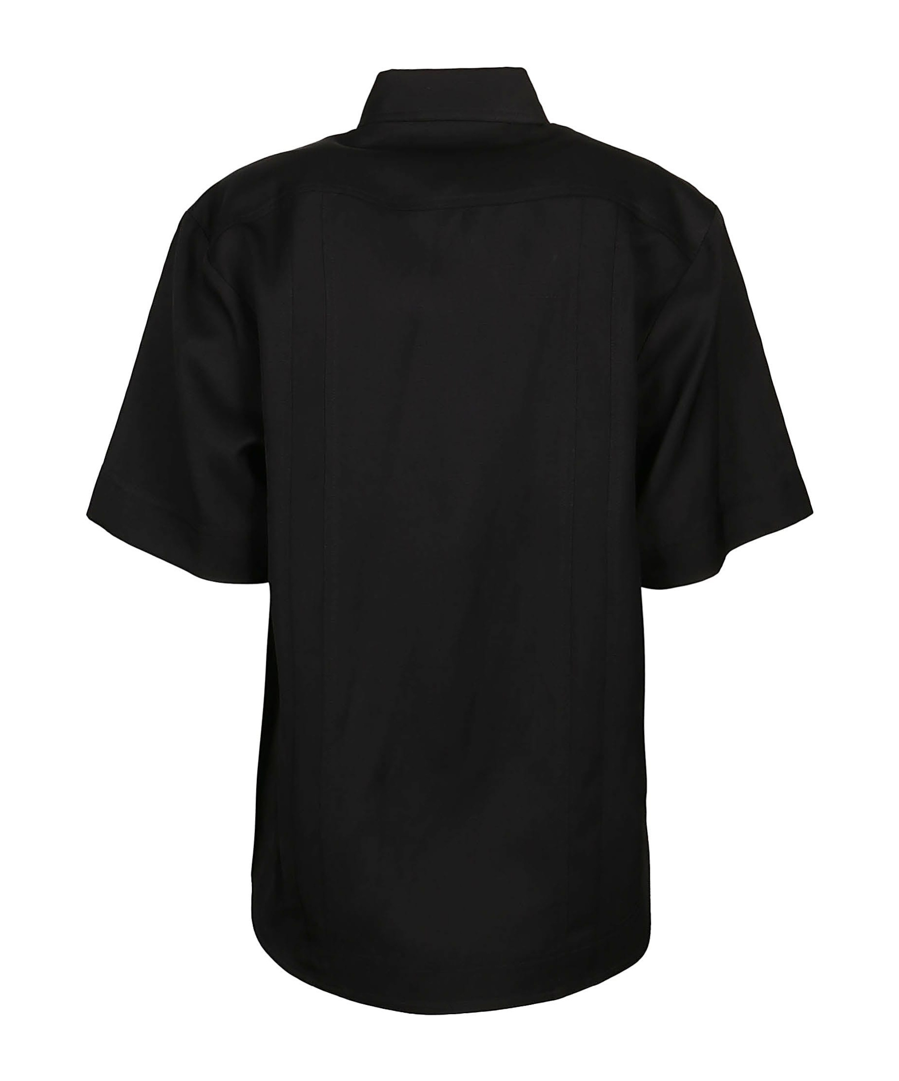 Shop Loulou Studio Canvas Short-sleeves Shirt In Black