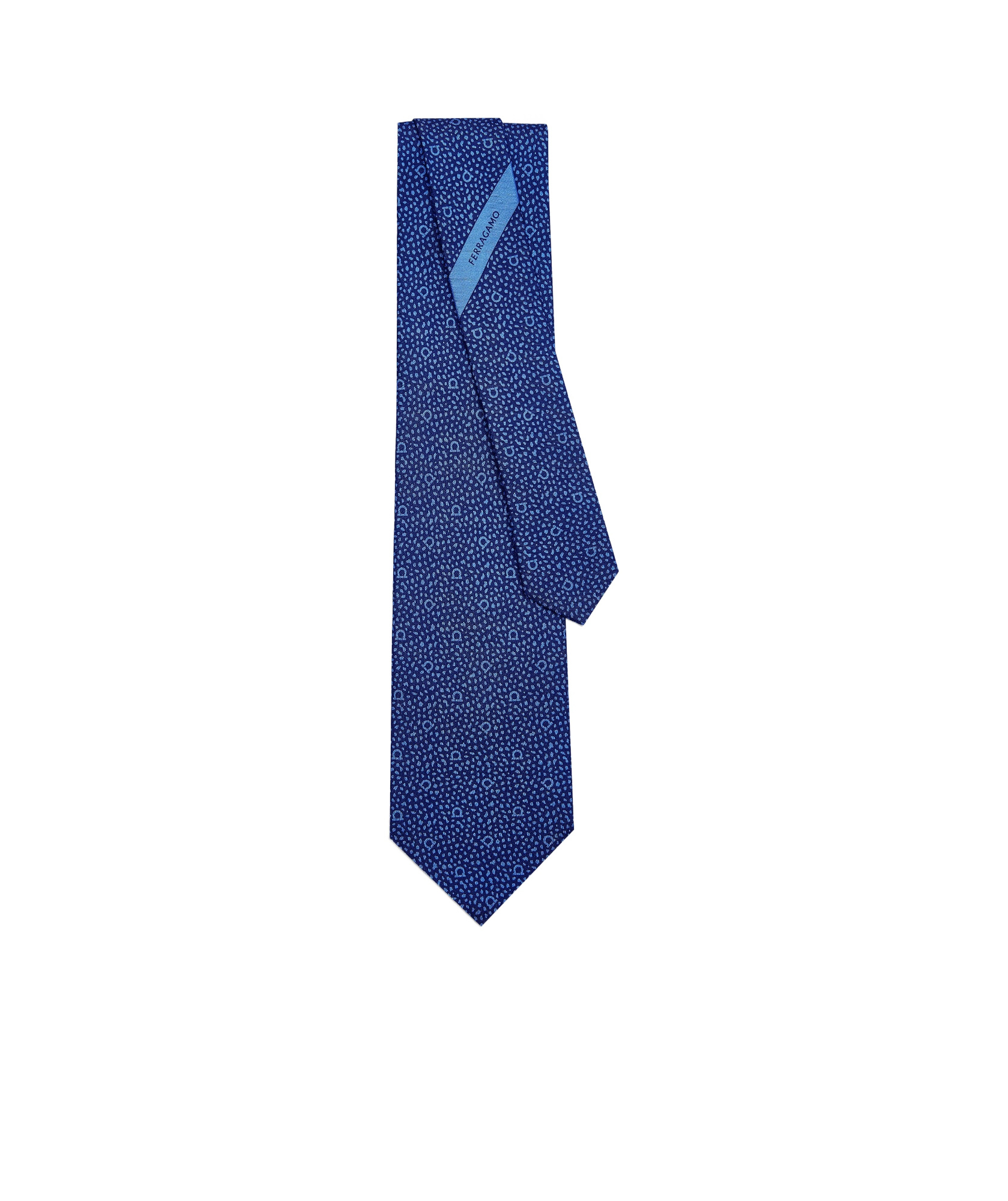 Ferragamo Salvatore Micro Pattern Printed Tie In Blue