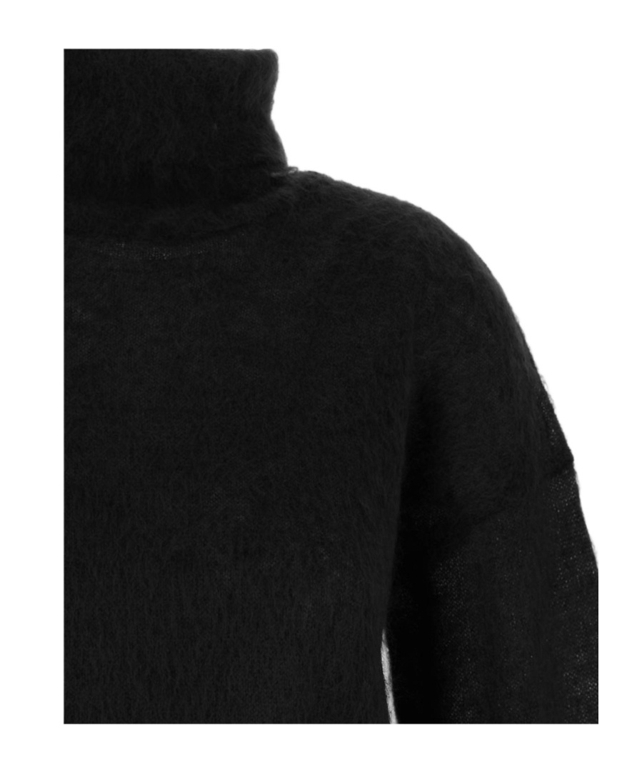 Saint Laurent Brushed-knit Roll-neck Jumper In Black
