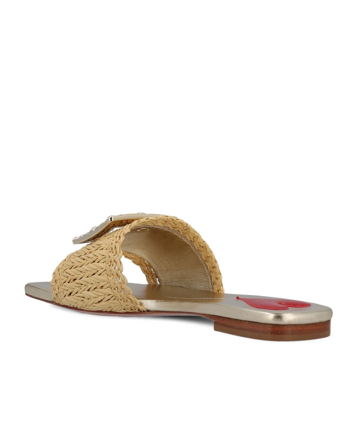 ROGER VIVIER STRASS BUCKLE MULES IN RAFFIA