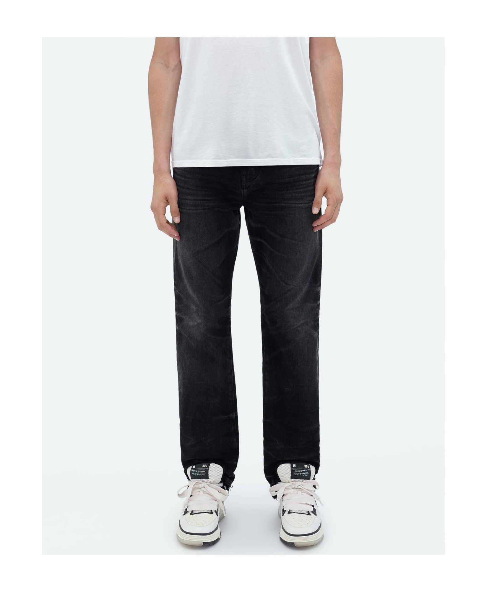 Amiri Straight Cut Loose Jeans In Black