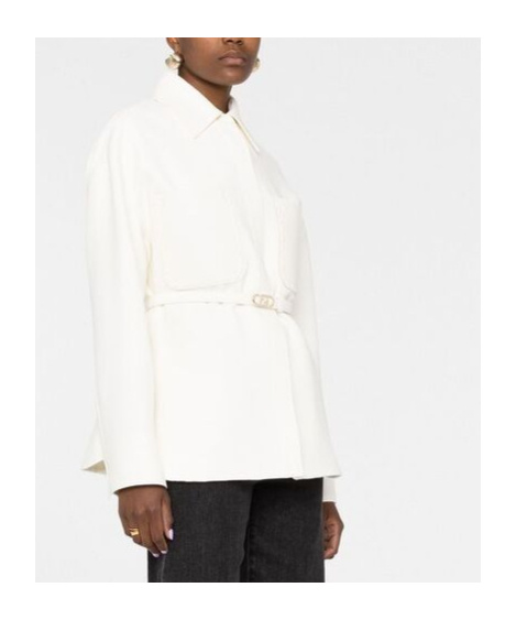 Fendi Lapel Casual Jacket In White