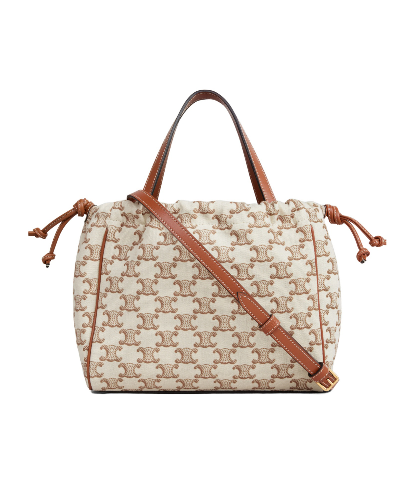 Celine Small Cabas Triomphe Strap Shoulder Bag In Nude