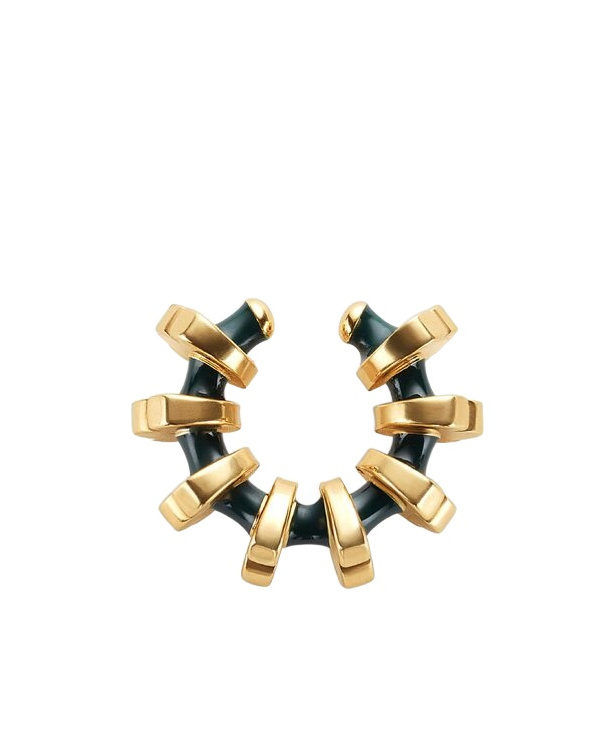 Bottega Veneta Puzzle Ring Earrings In Yellow