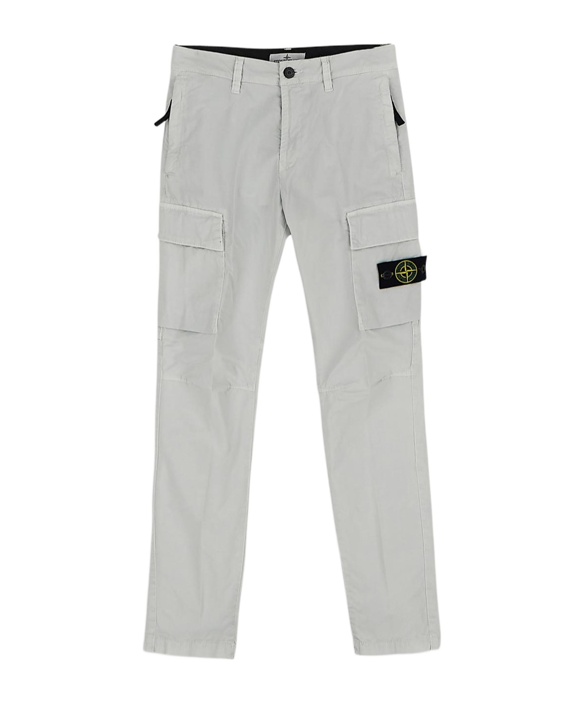 Stone Island Compass-motif Cargo Pants In Gray
