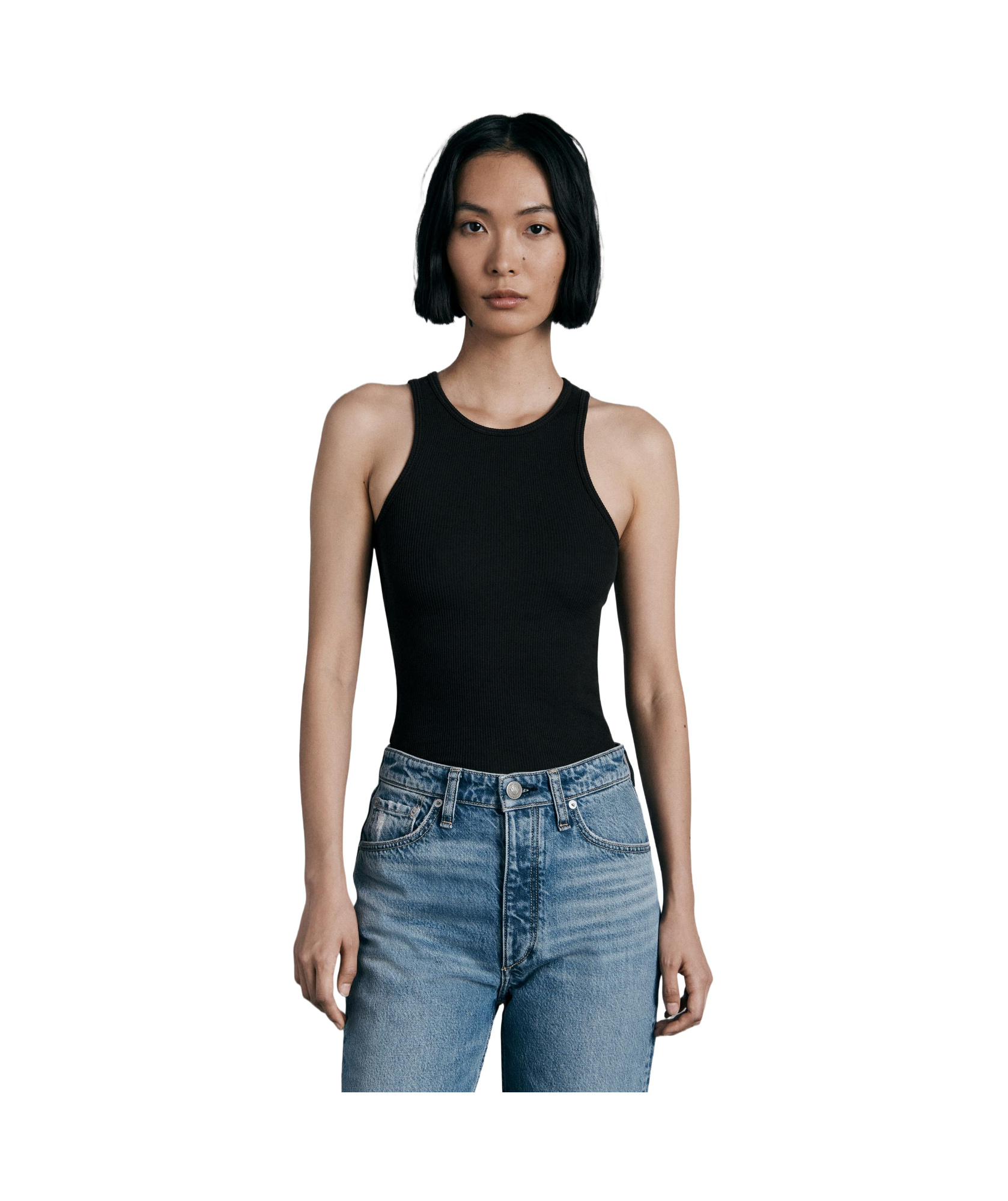 Rag & Bone Rib Vest In Black