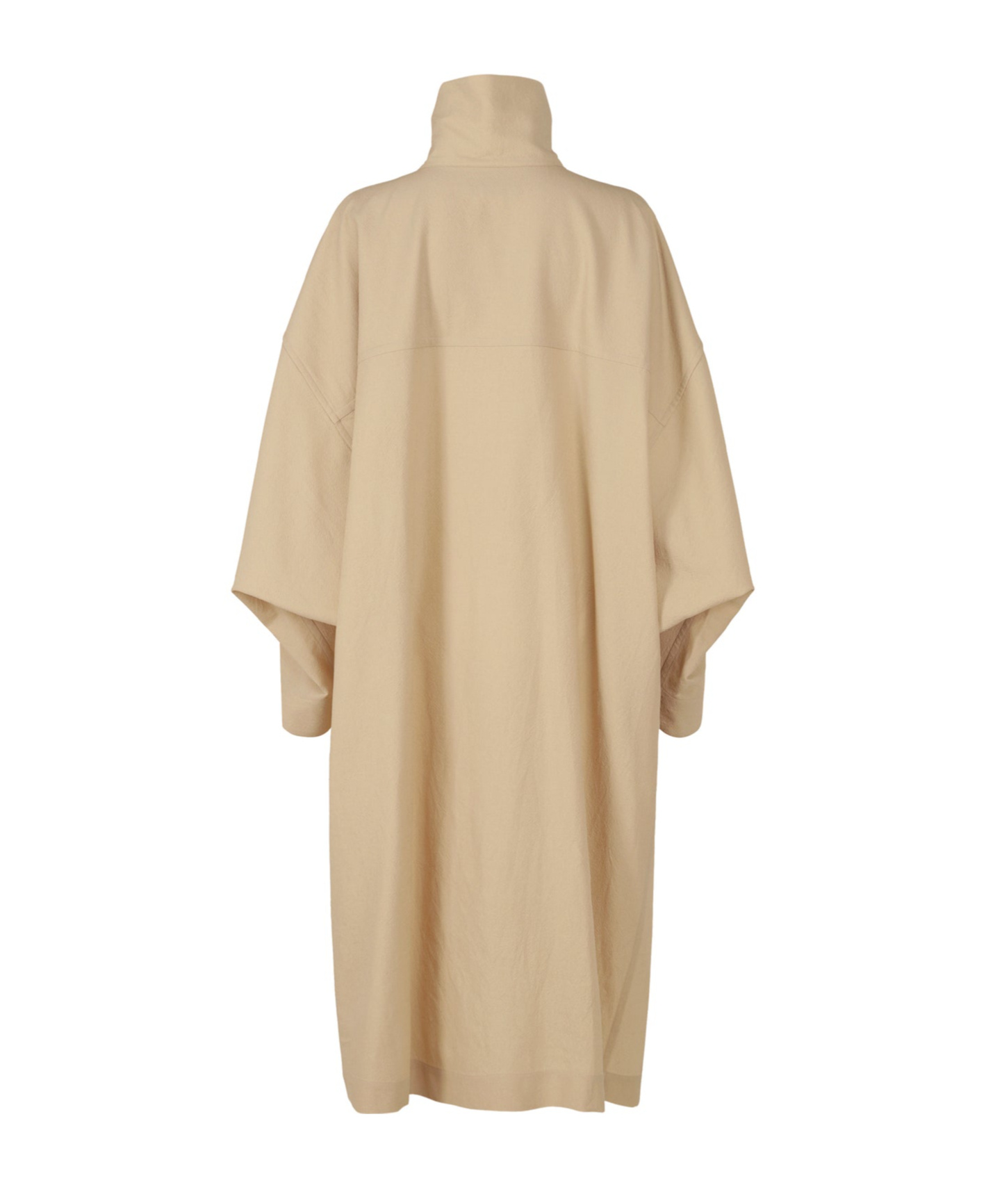 Issey Miyake Long-sleeved Wool Coat In Nude