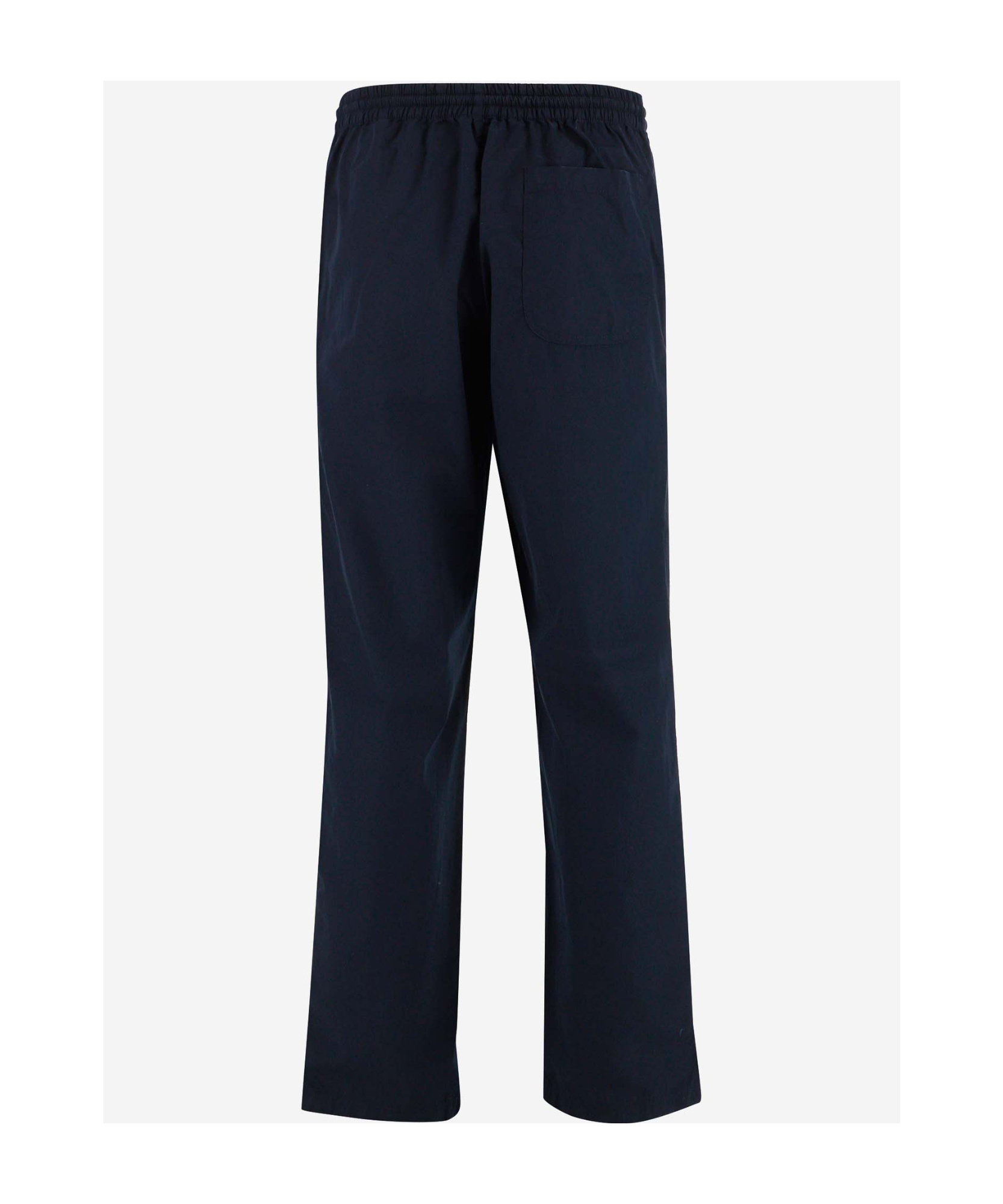 Shop Aspesi Elasticated-waistband Straight-leg Trousers In Black