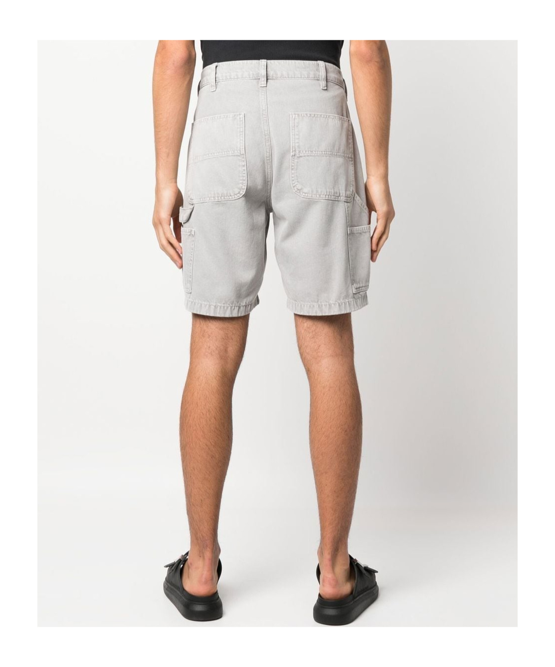 Moschino Knee-length Straight Leg Shorts With Belt Loops And Pockets In Gray