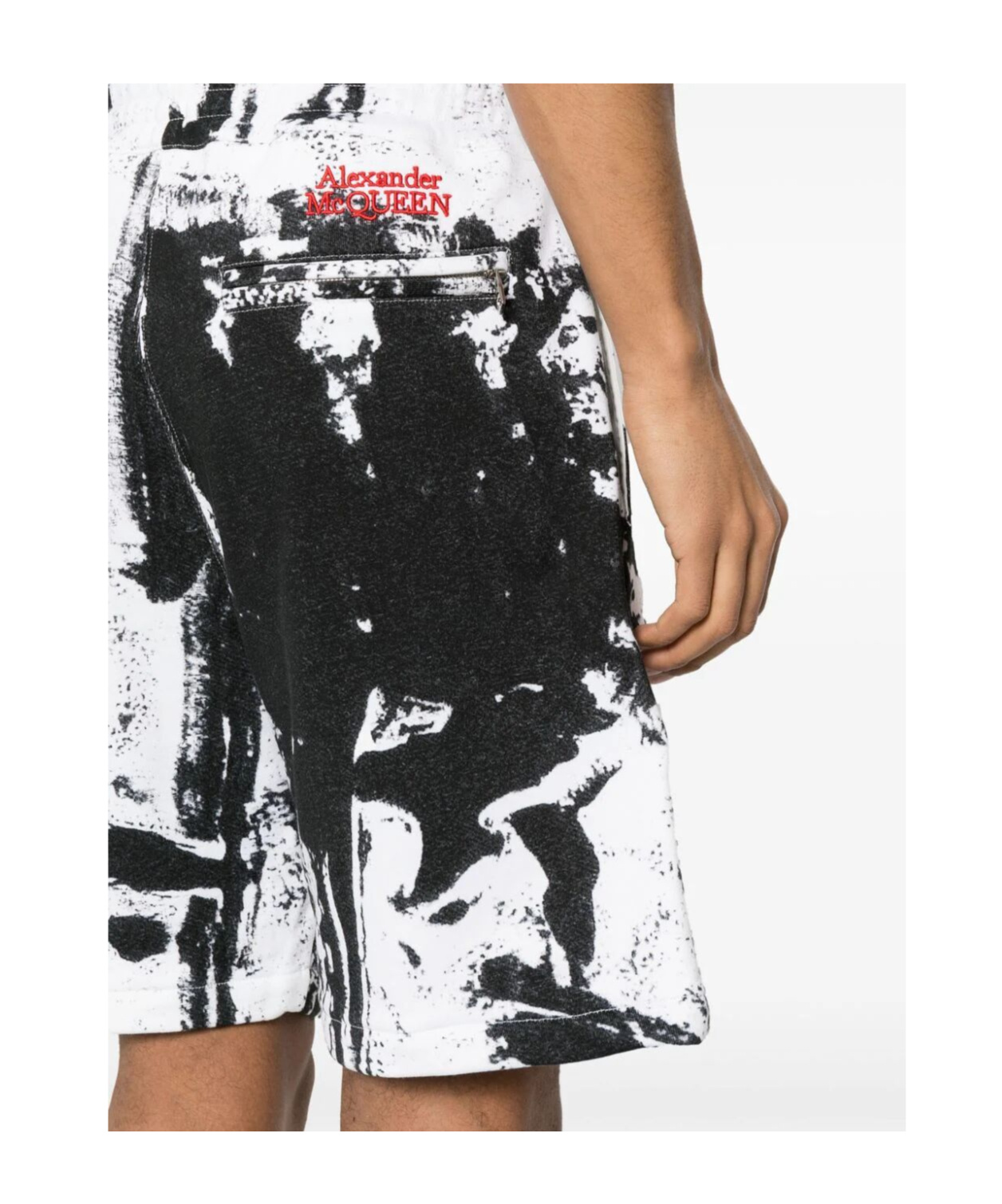 Alexander Mcqueen All Over Print Bermuda Shorts In White