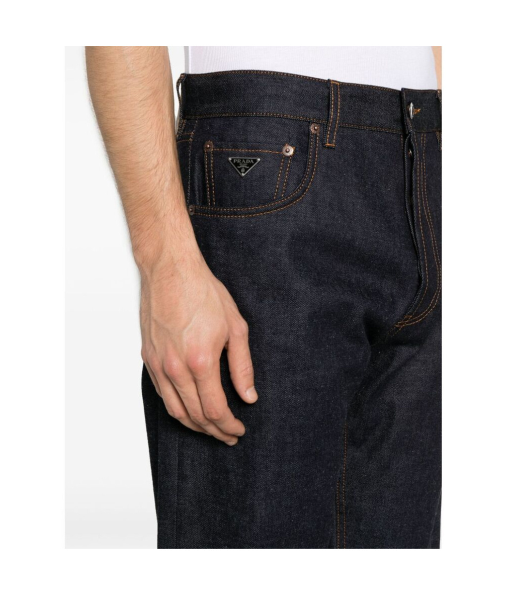 PRADA PRADA LOGO PATCH STRAIGHT LEG JEANS