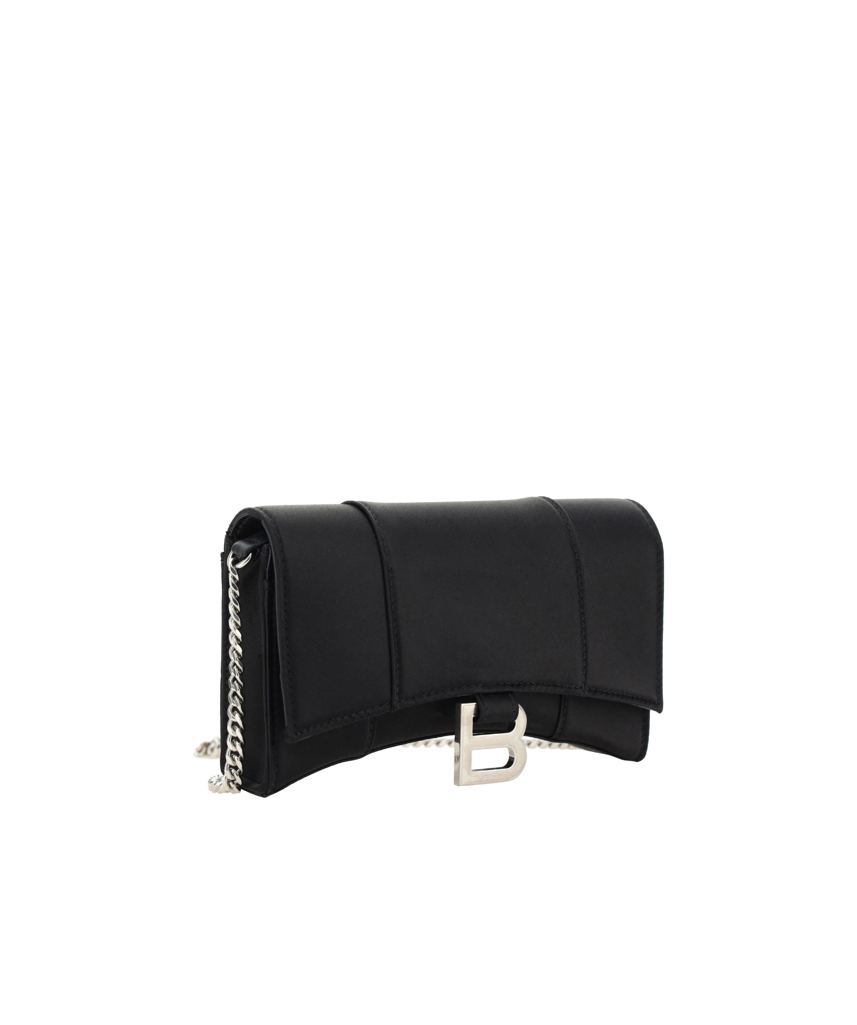 Balenciaga Hourglass Wallet On Chain Smallleathergoods In Black