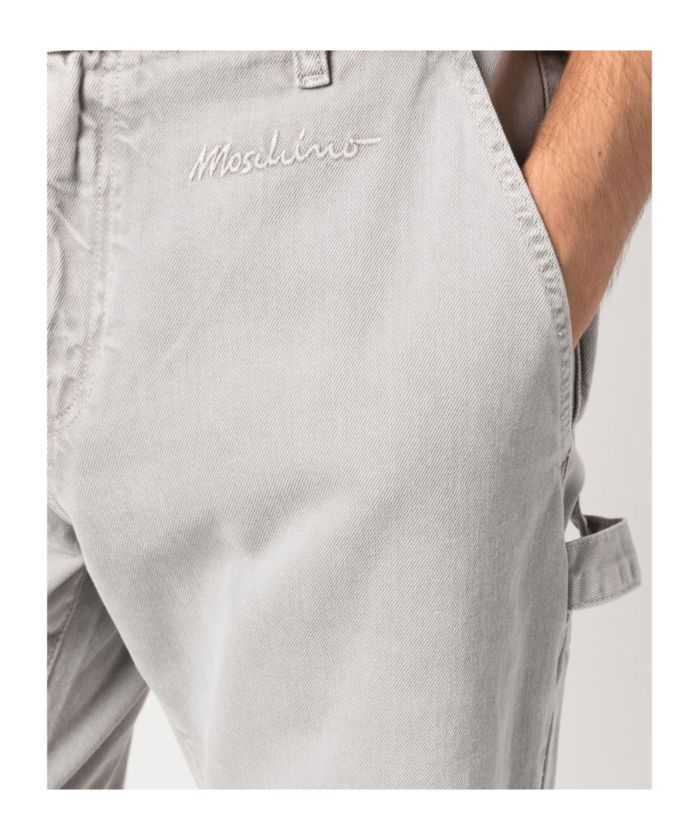 Moschino Knee-length Straight Leg Shorts With Belt Loops And Pockets In Gray