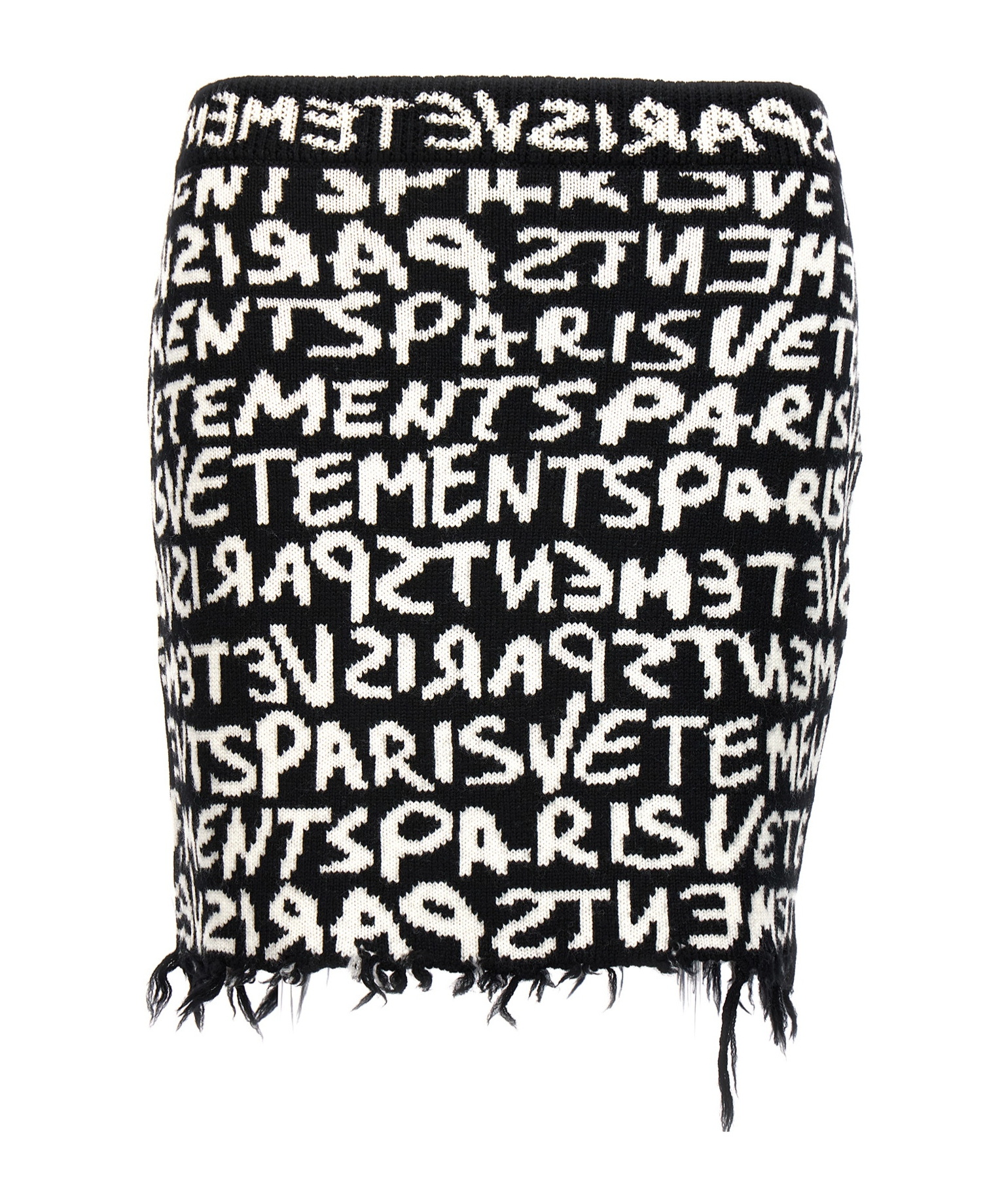 Vetements Paris Monogram High-waisted Mini Skirt In Black