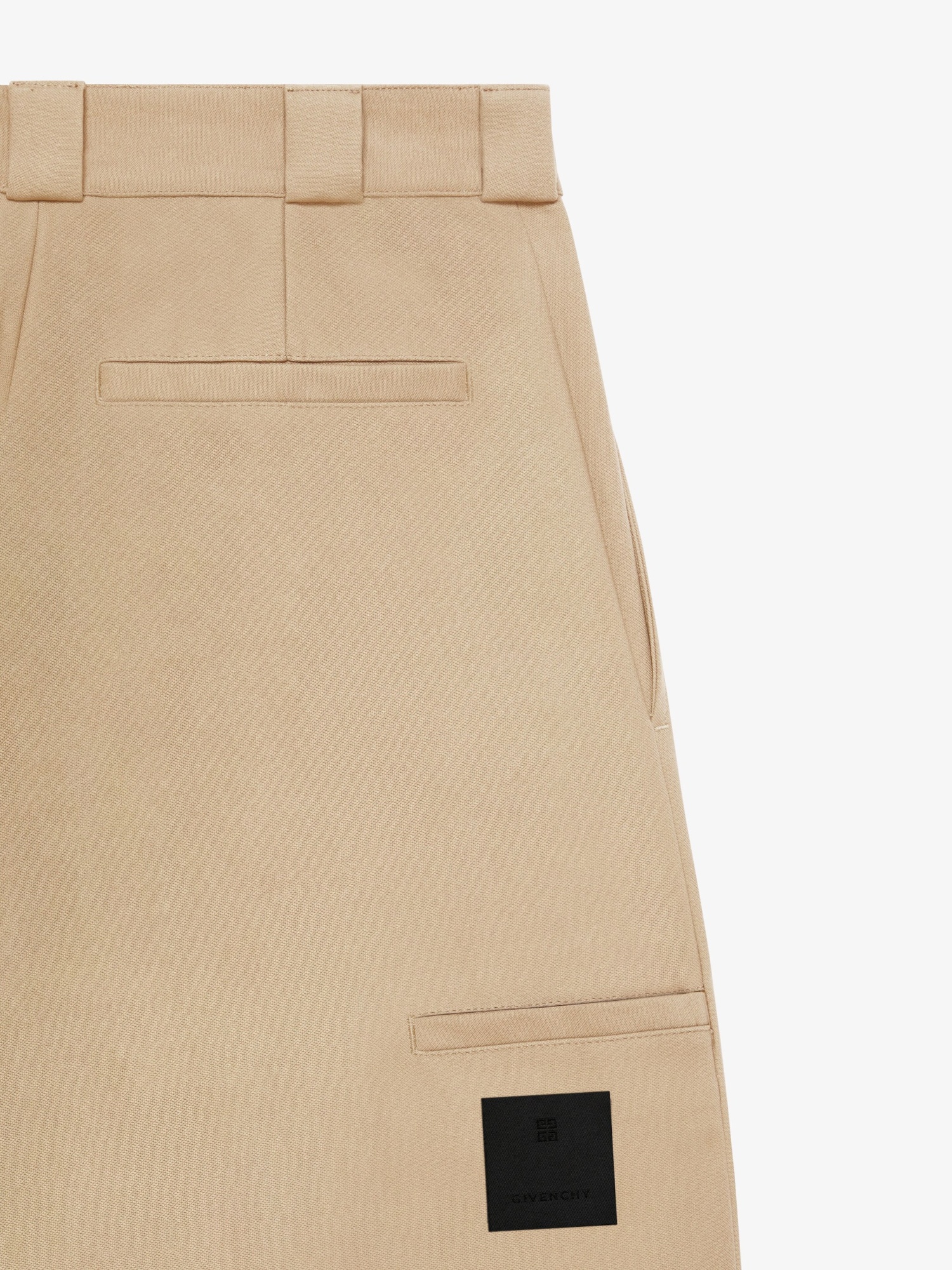 Givenchy Extra Wide Chino Bermuda Shorts In Canvas In Nude