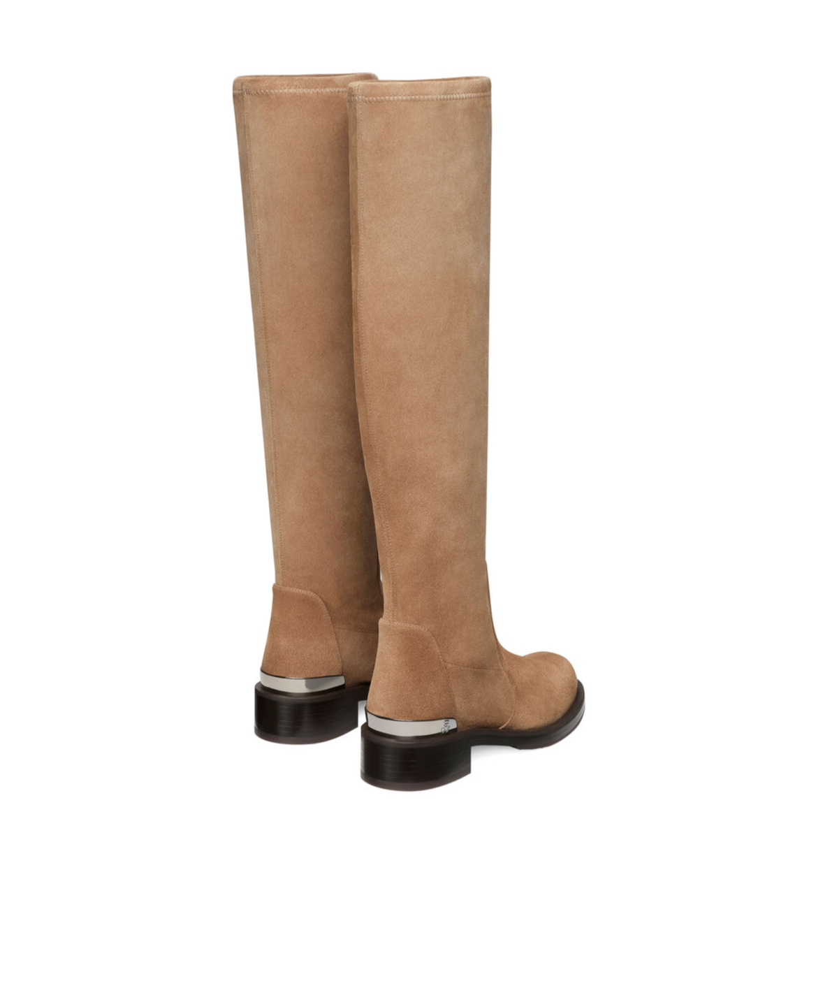 Stuart Weitzman Mercer Bold Suede Knee Boots In Nude