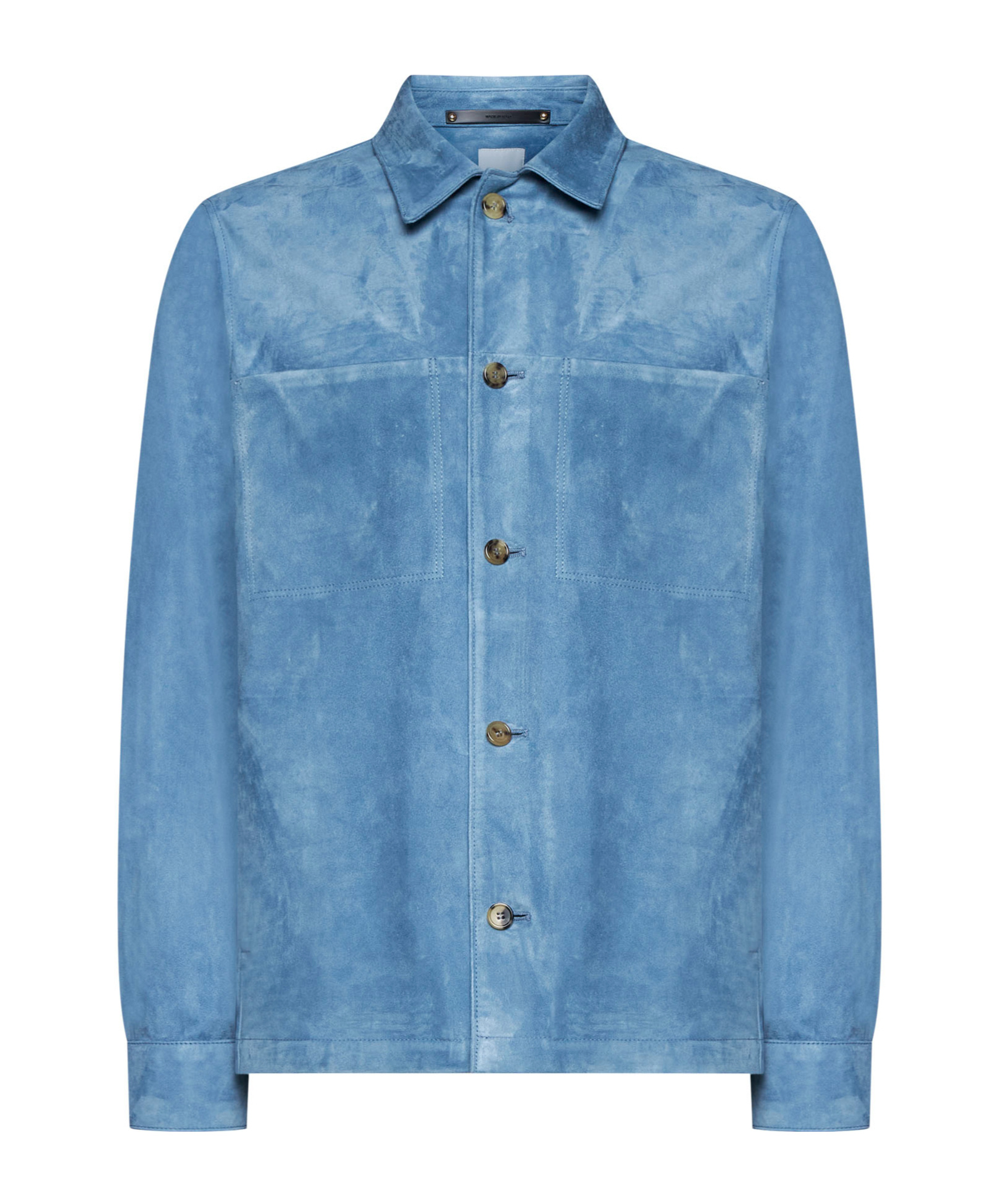 Shop Paul Smith Pleat Detailed Buttoned Overshirt In Blue