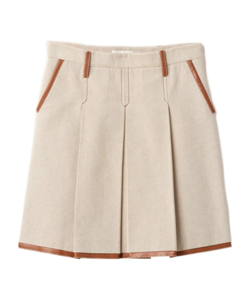 Miu Miu Canvas Skirt In Neutral