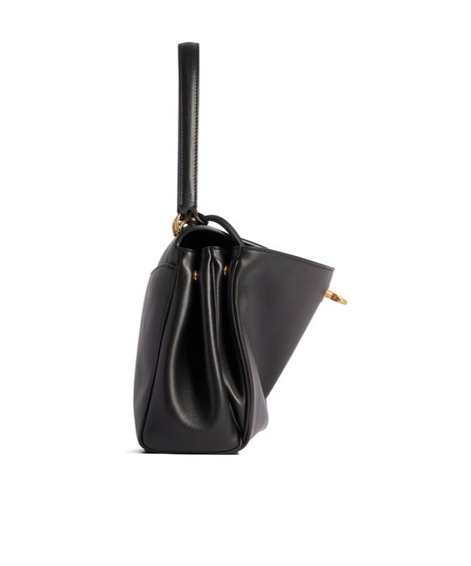 Balenciaga Dark Green Leather Mini Rodeo Handbag In Black