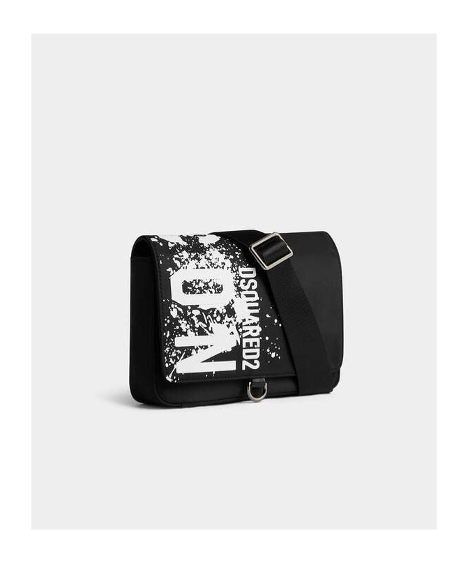 Dsquared2 Logo-print Messenger Bag In Black