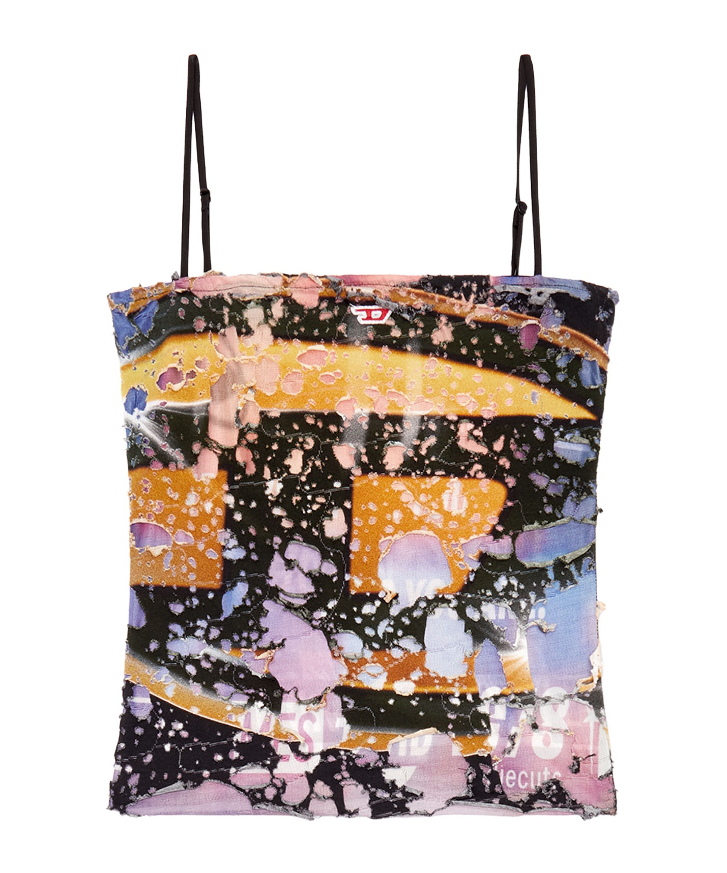 Diesel Deep Black Cotton Top In Multicolor