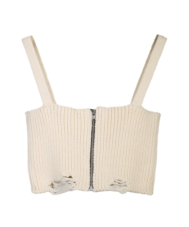 Kimhēkim Thin Shoulder Strap Rib Sling In Nude