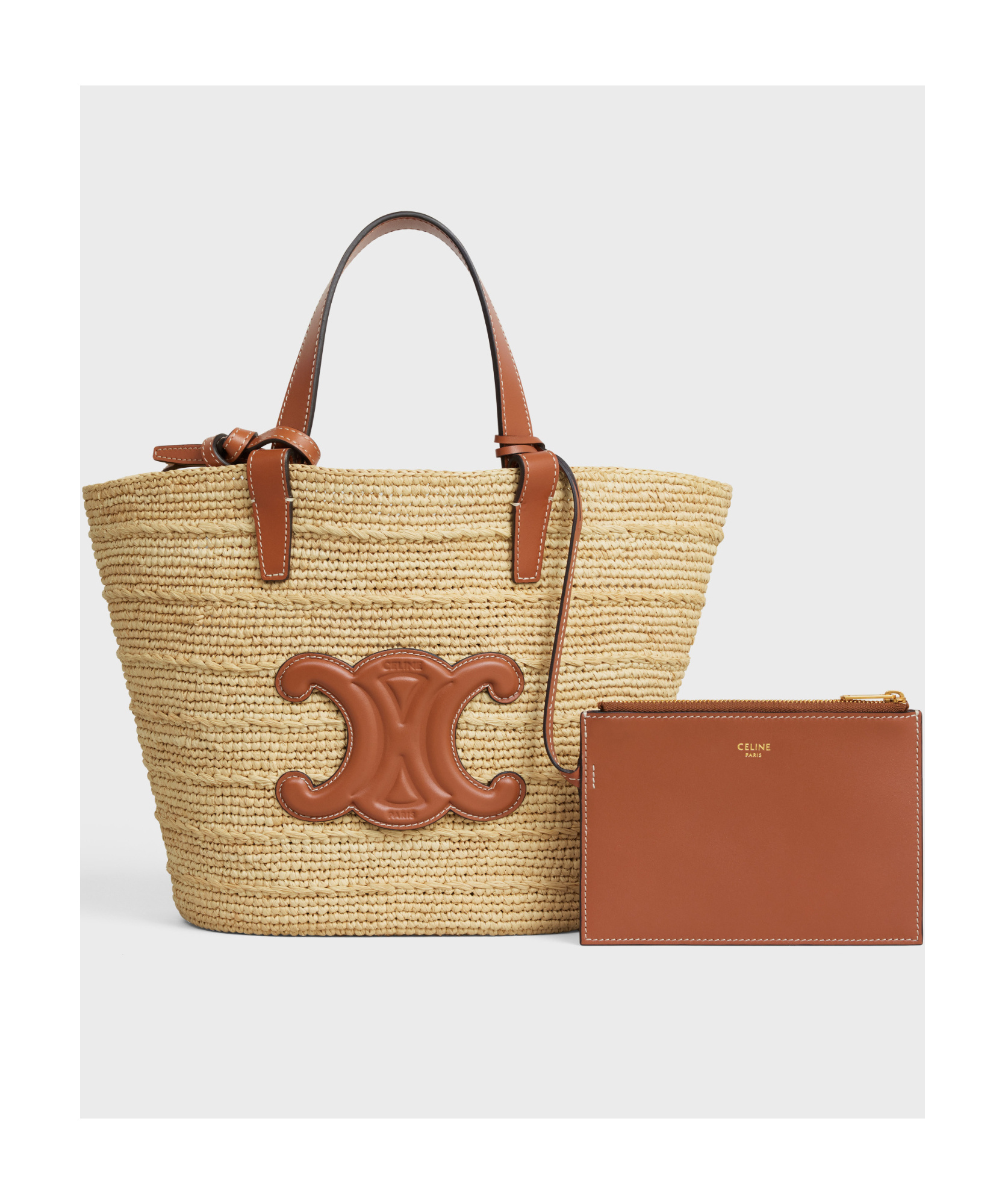 Celine Teen Supple Logo Shoulder Bag In Brown