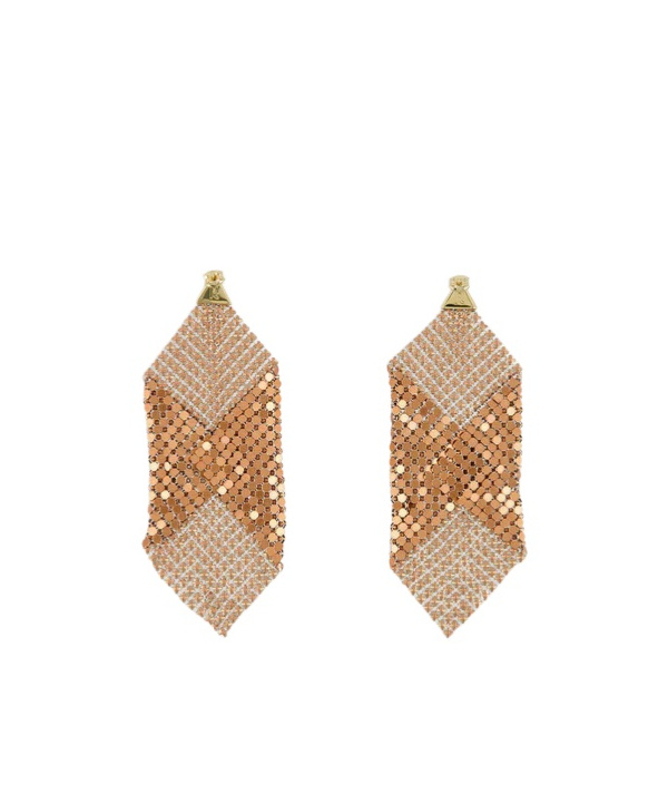 Rabanne Chainmail Drop Earrings In Yellow