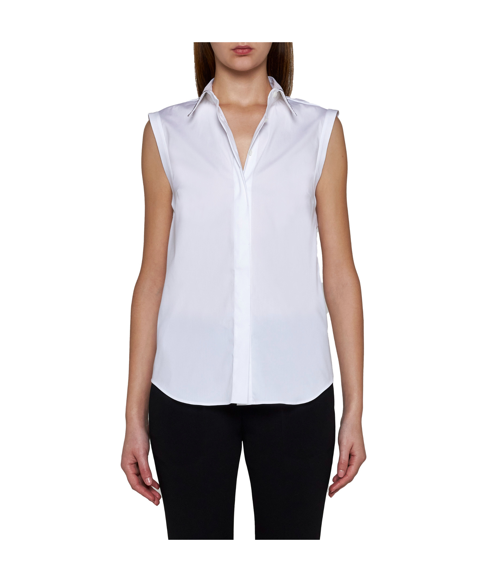 Shop Brunello Cucinelli Sleeveless Button-up Shirt In White