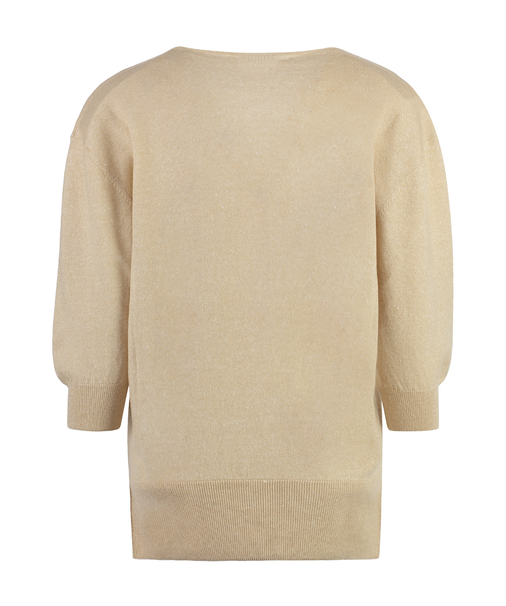 Agnona Cashmere And Linen Sweater In Nude