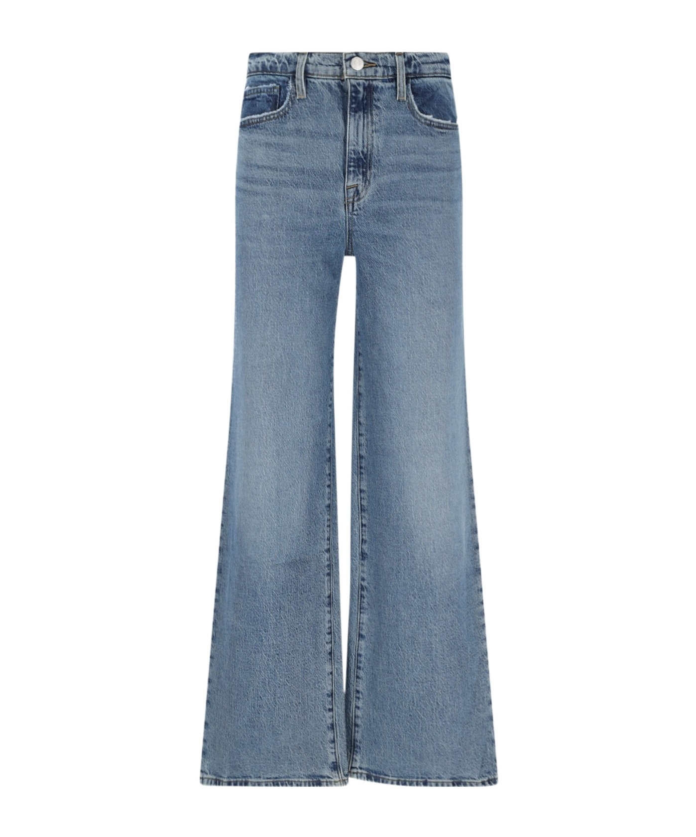 Frame Le Slim Raw Hem High Waist Palazzo Jeans In Gray