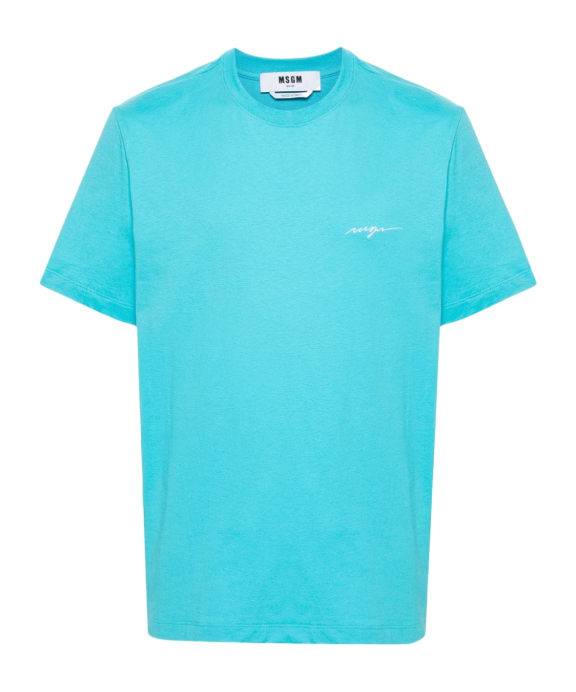 Msgm Embroidered-logo Cotton T-shirt In Green