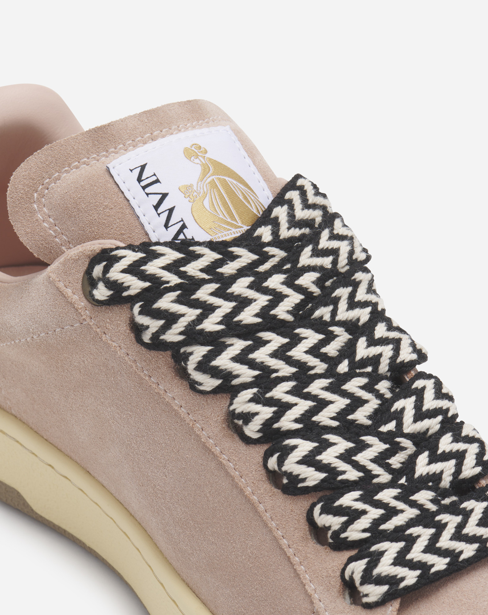 Lanvin Lite Curb Suede Sneakers In Nude