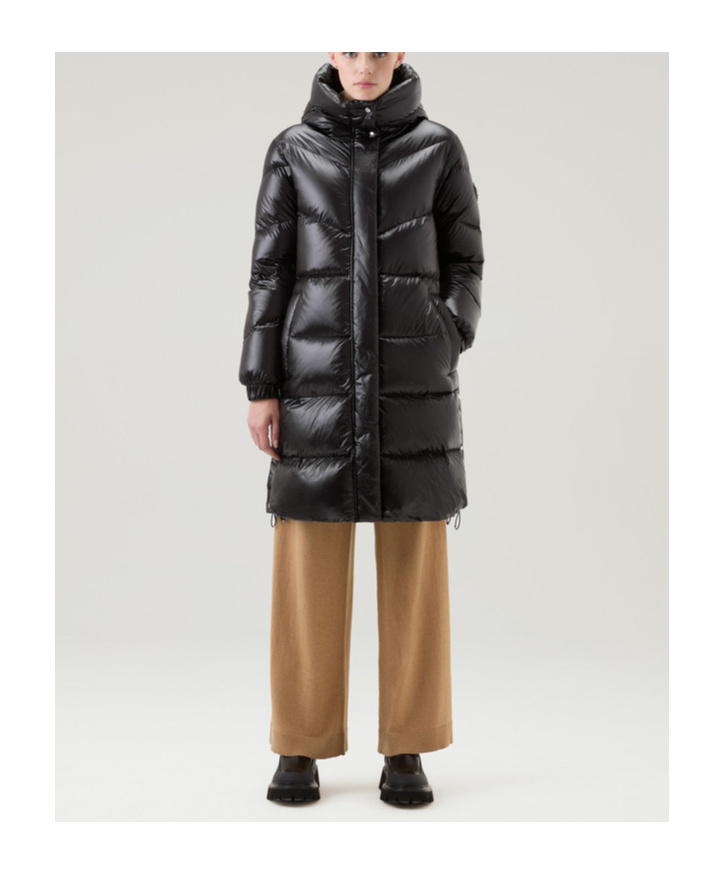 Shop Woolrich Padded Hooded Coat In Black