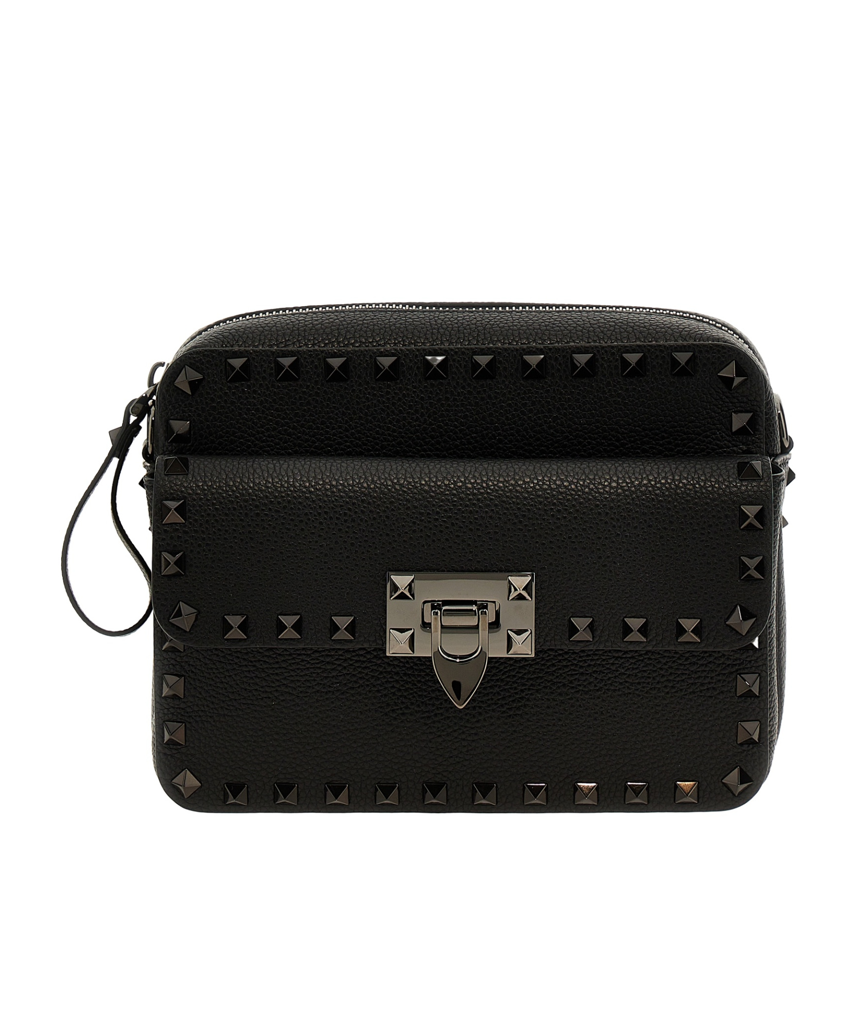 Valentino Rockstud-embellished Messenger Bag In Black