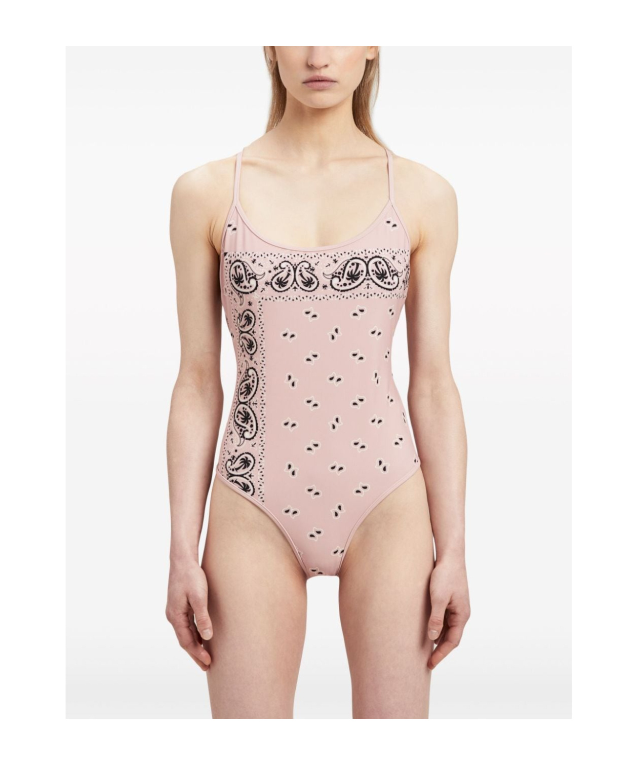 Palm Angels Paisley-print Swimsuit In Pink