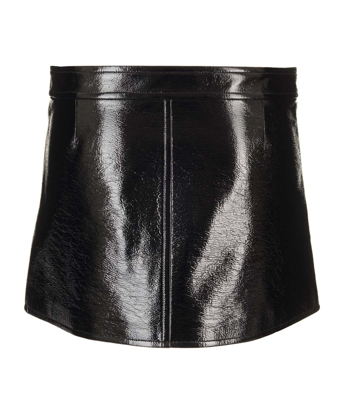 Courrèges Buckle-strap Crinkled Miniskirt In Black