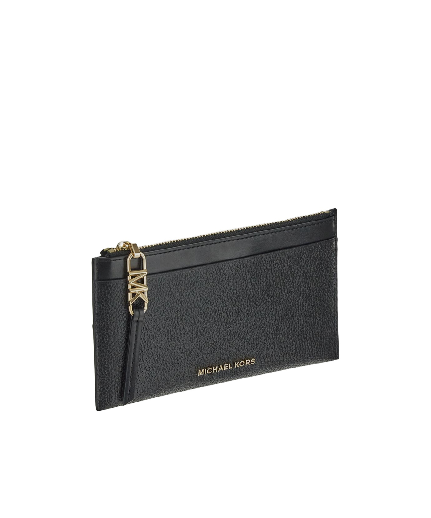 Michael Michael Kors Logo Zipper Wallet In Black