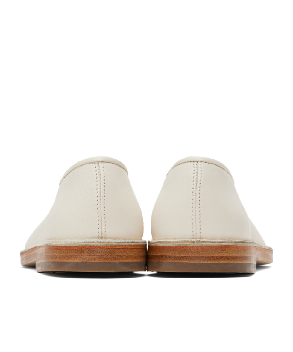 Lemaire Off-white Flat Piped Slippers In White