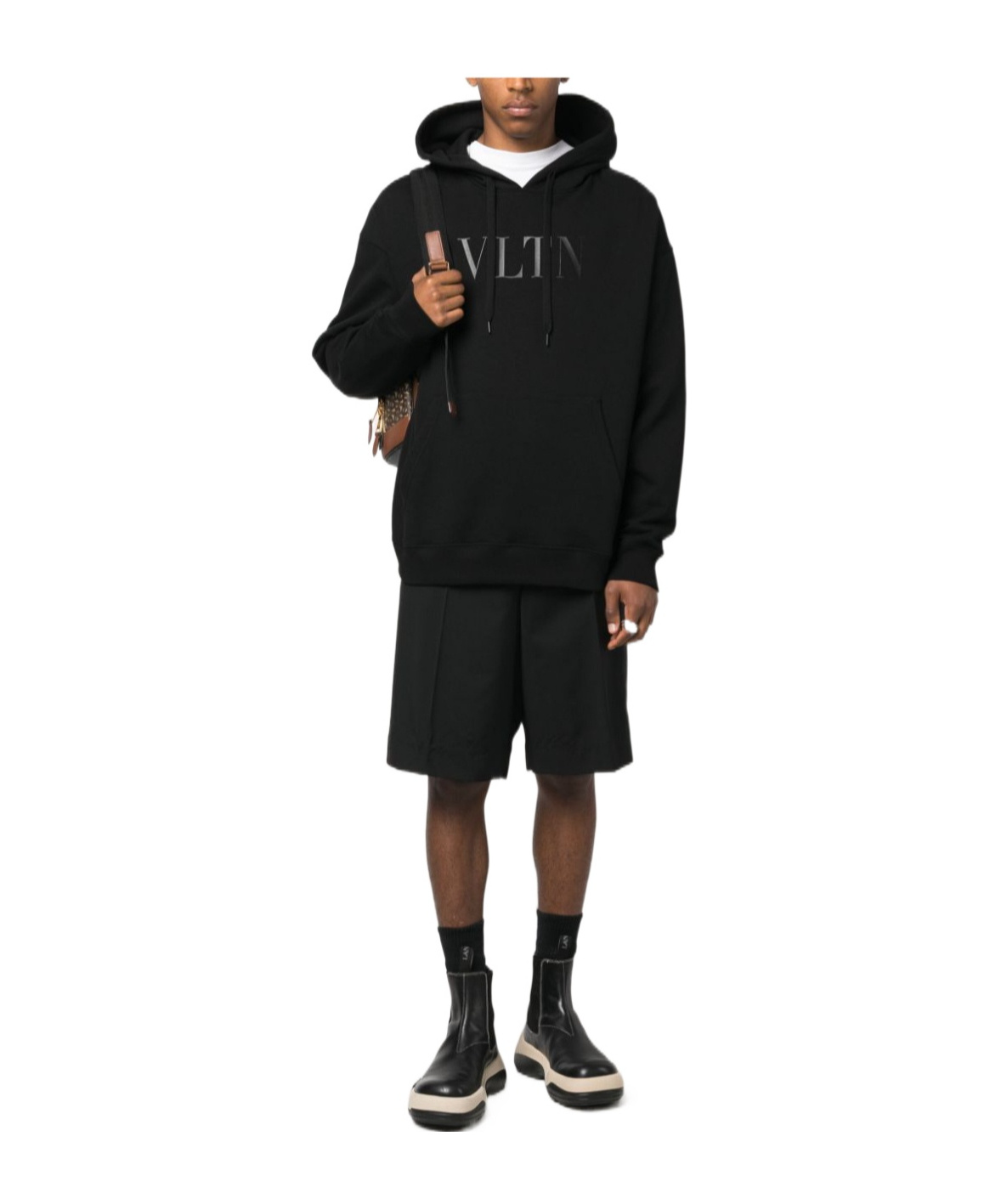 VALENTINO VALENTINO LOGO PRINTED DRAWSTRING HOODIE